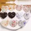 LUImo Hoạt Hình Acrylic Trái Tim Hạt 10 Chiếc Bộ Hoa Văn Màu Cho DIY Trang Sức Làm Tóc Scrunchie Phụ Kiện SBS