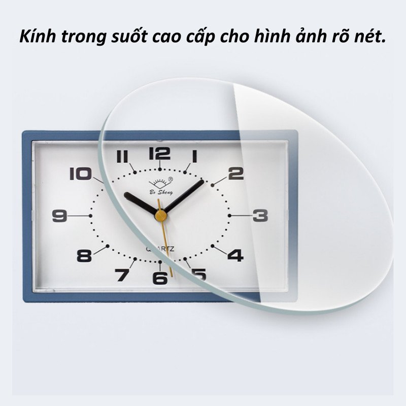đồng hồ báo thức để bàn vintage kim trôi yên tĩnh có đèn decor phòng ngủ bàn làm việc