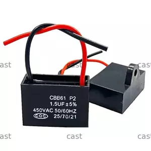 Tụ điện quạt CAST 1 / 5 Cái, Tụ điện chạy động cơ cách nhiệt 1,5uf, Tụ điện quạt trần vỏ nhựa di động cho quạt treo tường Quạt bàn và quạt sàn