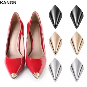 KANGN 1 Đôi Giày Cao Gót Đầu Mũ, Chống Đá Kim Loại Giày Mũi Nhọn Bảo Vệ, Trang Trí Chống Mài Mòn Sửa Chữa Giày Mũi Bao Giày Cao Gót