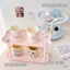 Kệ đựng mỹ phẩm hình trái tim màu pastel để bàn trang điểm khay nước hoa nhựa PP sức chứa lớn decor phòng ngủ xinh gọn
