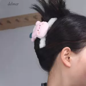 DELMER Động Vật Cá Mập Kẹp, Ếch Acrylic Sang Trọng Gấu Trúc Vuốt Tóc, Dễ Thương Đuôi Ngựa Giá Đỡ Mũ Hình Học Mùa Đông Chữ Thập Tóc Rửa Mặt