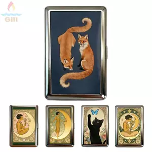 GILL Thẻ Vintage, Dễ dàng Snap Thiết kế đa năng Kim loại, Chất liệu kim loại thanh lịch Đa chức năng Thẻ kinh doanh tiền mặt phong cách cổ điển