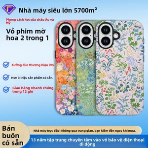 Ốp điện thoại phim mờ có sẵn cho iPhone 17, vỏ điện thoại phim chống rơi họa tiết hoa iPhone 16 Apple ốp lưng iphone 15