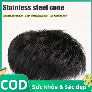 Trong Kho Người Đàn Ông Của Sợi Tổng Hợp Ngắn Tóc Giả Tóc Vá Cho Hói Tại Chỗ & Trắng Tóc Bìa Cá Tuyết