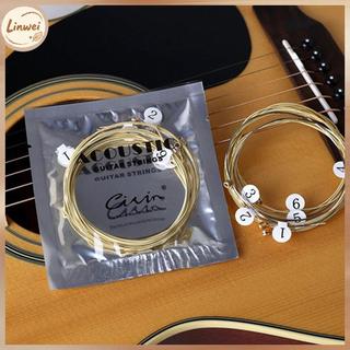 [Linwei] 1 Bộ 6 Dây Đàn Guitar Thép Mạ Niel Cho Đàn Guitar Acoustic