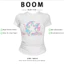 BOOM Áo Baby Tee Nữ Cotton Ôm Body-Áo Thun Ngắn Tay Y2K In Hình PhongCách Mùa Hè, Cổ Tròn Hàng Đầucách hàn quốc phong216