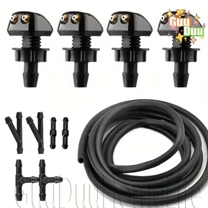 Bộ vòi phun gạt nước ô tô - Vòi rửa gạt nước Windshield - Ống linh hoạt màu đen - Đầu nối ống chất lỏng nước - Cần gạt nước kết nối máy giặt T / Y / I / Cần gạt nước / Giao hàng miễn phí