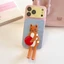 3D Silicone Chó Mèo Giá Đỡ Kính Acrylic Ốp Lưng Điện Thoại iPhone 17 Pro Max 16 15 14 13 Vỏ Bảo Vệ Chống Sốc