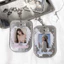 GUSTAVA Giá đỡ Photocard 3 inch, có móc khóa hình ngôi sao Cánh thiên thần Bảo vệ thẻ ảnh, Vỏ thẻ da PU di động dành cho người hâm mộ thần tượng Kpop