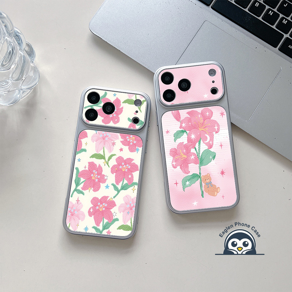 Ốp Da PU Lily Màu Hồng Dễ Thương Cho Honor 600 500 400 300 Ultra 200 100 90 Smart 80 GT SE 70 60 Magic 8 7 6 Pro 5 4 Lite 5G 4G Vỏ Điện Thoại Sang Trọng Vintage Hoa Lãng Mạn Vỏ Mềm