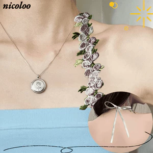Dây đeo áo ngực hoa NICOLOO, Dây đeo vai hoa Polyester có thể tháo rời, Dây đeo vai đàn hồi ren chống trượt