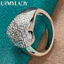 URMYLADY Bạc 925 Trái Tim Zircon 7-10 # Nhẫn Nữ Thời Trang Tiệc Cưới Trang Sức Quyến Rũ