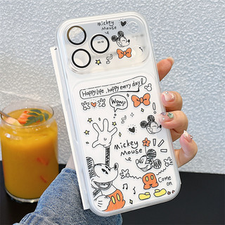 Graffiti Mickey + Vòng tay cho iphone17promax 16promax 15promax 15pro iphone15 14promax TPU mới chống bụi