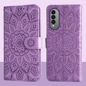 Ví da từ tính Flip Case cho Wiko T50 Vỏ điện thoại hoa hướng dương dập nổi