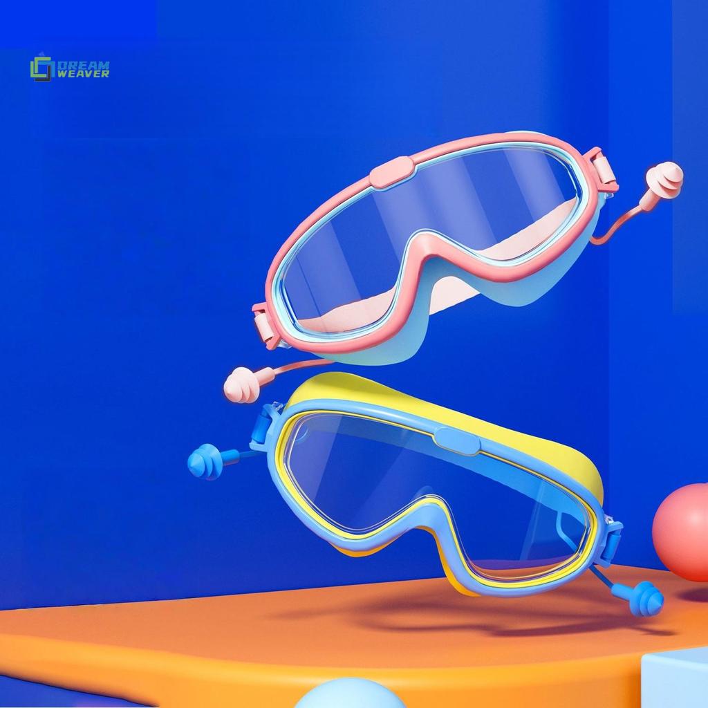 [Dream Weaver] Kính bơi trẻ em bền bỉ Khung lớn có nút tai Hoàn hảo cho cuộc phiêu lưu bể bơi mới