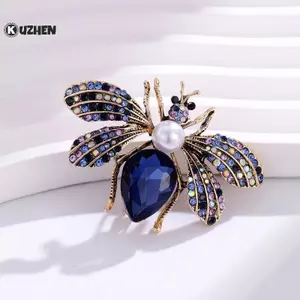 KUZHEN Thời Trang Retro Kim Cương Giả Côn Trùng Ong Thổ Cẩm Cho Nữ Quần Áo Áo Áo Trang Sức Phụ Kiện HOT