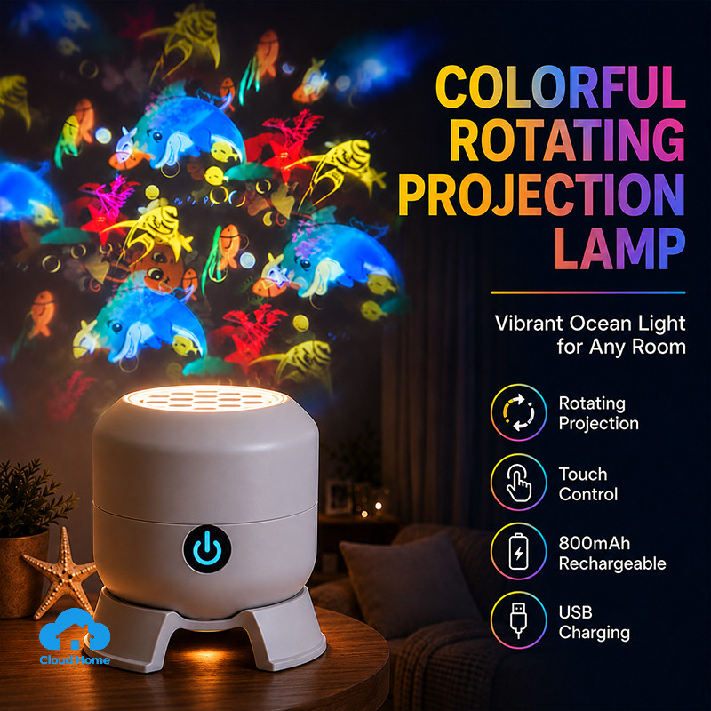 🌤️COD🌤️Đèn chiếu 3d tạo hiệu ứng động đại dương huyền ảo độ nét cao, Đèn Led xoay tự động 360 độ