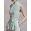 Xuân Hè Phong Cách Trung Hoa Cổ Đứng Cát Màu Trơn Áo Sơ Mi Không Tay Sườn Xám Cải Thiện Slim-Fit Ôm Hơn Nhìn Đơn Giản Đẹp Trai