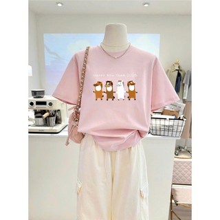 （Giao hàng 24h）Angela Áo thun Cotton in hình Ngựa Hotrend 2026 ALICEVN, Áo thun nữ dáng vừa in hình, chất thun dày dặn