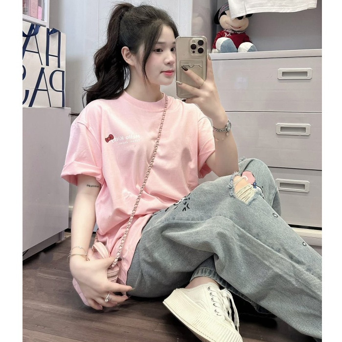 （Giao hàng 24h）Angela Áo phông nữ Form Rộng, Áo thun nữ unisex Loại 1 không xù, Chất dày dặn hàng chuẩn đẹp#2