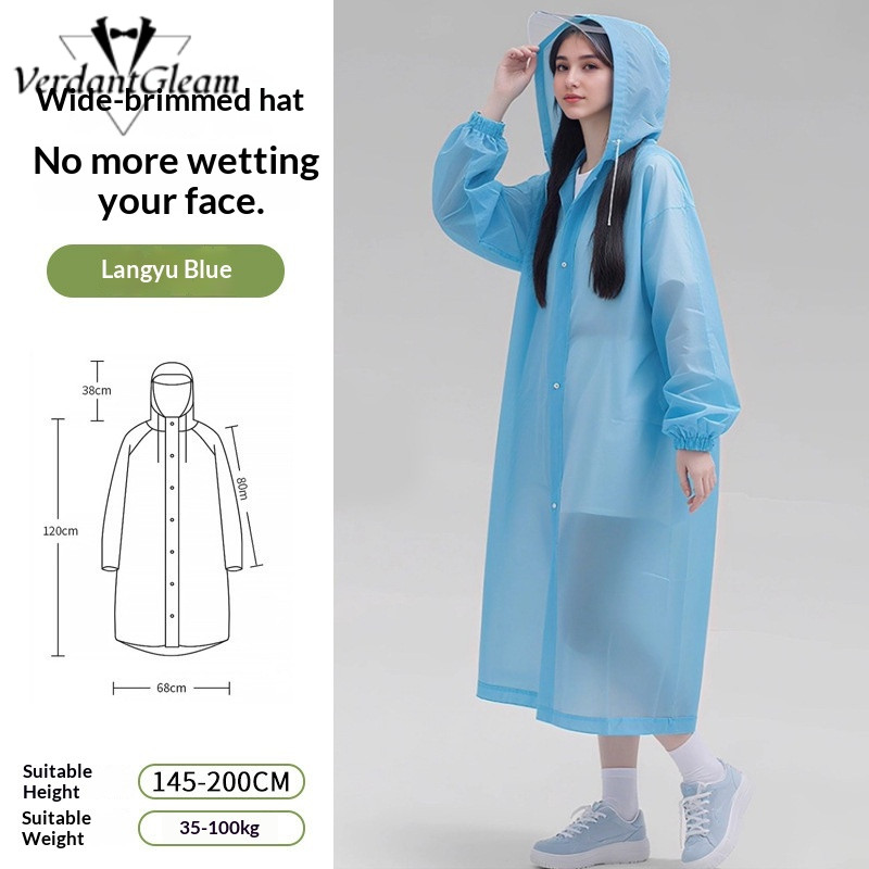 Áo mưa EVA dày VG dành cho người lớn Unisex Áo mưa dài có mũ trùm đầu chống nước Bảo vệ đi xe đạp ngoài trời