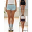 Quần short nữ gấp qua eo màu trơn Quần short Mini dáng rộng vừa vặn để đi biển mặc hàng ngày