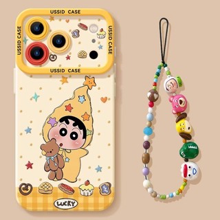 Dễ Thương Bánh Crayon Shin Chan Điện Thoại Trường Hợp Cho iPhone 17 16 15 14 13 12 11 Pro Max X Xr XsMax 7 8 Plus SE2020