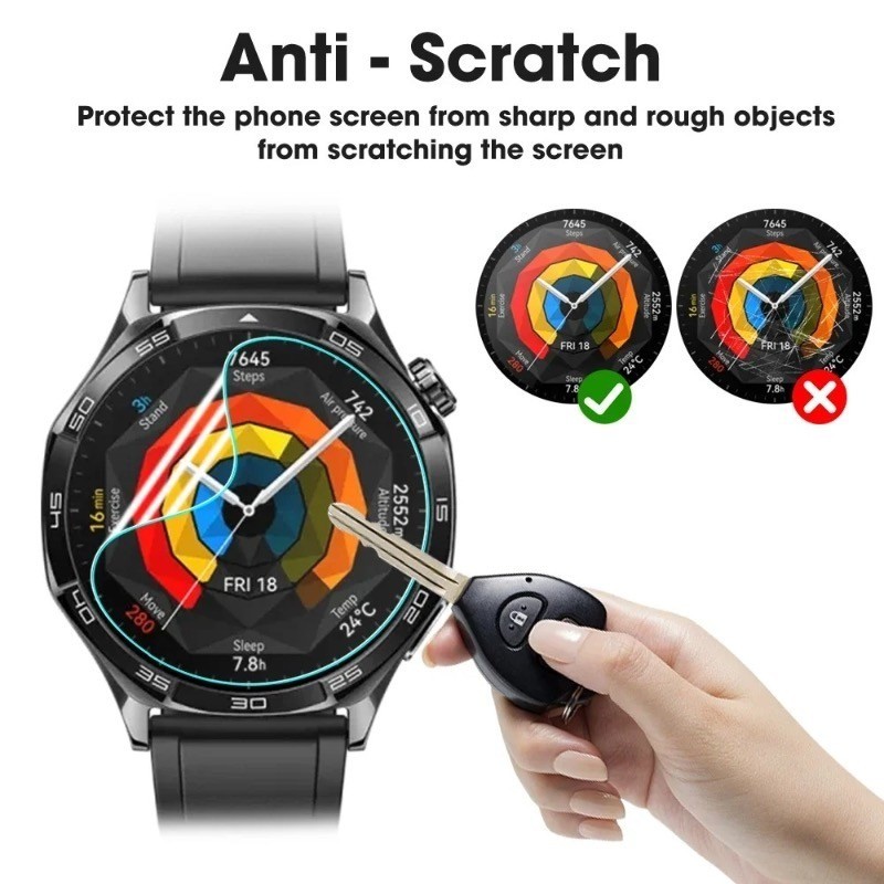 Full Cover HD Trong Suốt Mềm Hydrogel Cho Huawei Watch GT6 46mm 41mm Sợi Carbon Mặt Sau Phim Dành Cho Đồng Hồ Thông Minh Huawei GT 6 46mm 41mm Cong Cạnh Đen Kính Bảo Vệ Màn Hình