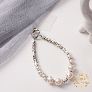 Vòng chìa khóa mặt dây chuyền hạt xanh Milky Blue, dây đeo tay ngắn chống rơi, trang trí túi di động
