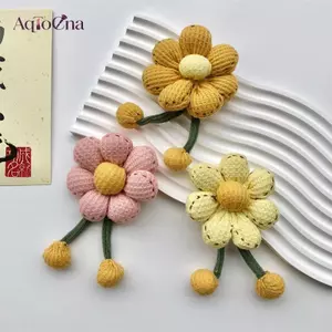 AqToCna Handmade Hoa Hướng Dương Trâm Pin Cho Nữ Vải Hoa Ve Áo Huy Hiệu Cho Jaets Váy Công Sở Và Lễ Hội Mặc AqToCna