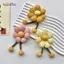 AqToCna Handmade Hoa Hướng Dương Trâm Pin Cho Nữ Vải Hoa Ve Áo Huy Hiệu Cho Jaets Váy Công Sở Và Lễ Hội Mặc AqToCna