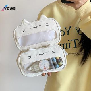 Túi văn phòng phẩm mèo con cửa sổ trong suốt YOWEI dành cho trẻ em và người lớn khi di chuyển VN