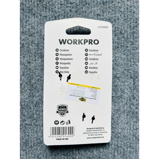Bộ 2 cái móc khóa hình chữ D thân nhôm, có lò xo WORKPRO WP389006 - WP389007