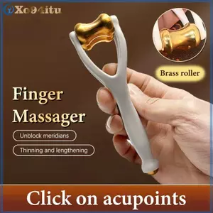 XOITU Massage Ngón Tay Con Lăn Kép Đồng Thiết Kế Con Lăn Dễ Dàng Sử Dụng Giảm Mệt Mỏi Ngón Tay Thúc Đẩy Máu Di Động Dụng Cụ Massage Ngón Tay VN