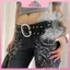 MYPANDA Cao Cấp Lông Thú Giả Chắp Vá Thắt Lưng Rộng Cho Nữ Hạng Nặng Punk Phong Cách Retro Đinh Tán Thắt Lưng Có Váy Quần Jean Thắt Lưng.