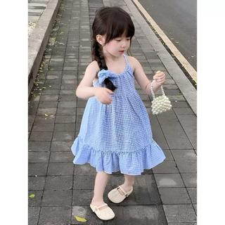 V45-[KÈM BUỘC TÓC][tomnaukids] Váy carro phối ren cho bé gái size từ 8-30Kg