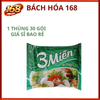 Thùng 30 gói - Mì 3 Miền Chay Lá Đa 65gr
