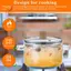 Nồi súp thủy tinh 1.6L Nồi nấu trong suốt có nắp chịu nhiệt Tay cầm kép Dụng cụ nấu ăn nhà bếp Chảo thủy tinh