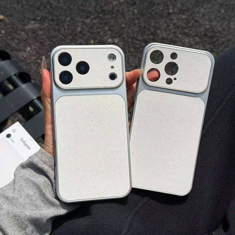 Ốp Lưng Cho IPhone 14 17 11 13 16 15 12 Pro Max Air 14 15 16 13 Plus Tối Giản Lychee Da Họa Tiết Cảm Giác Da Mềm Bao