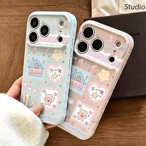 Ốp lưng iPhone 17 Pro Max nhà nhỏ và gấu dễ thương, vỏ mềm xinh xắn, chống trầy xước tốt