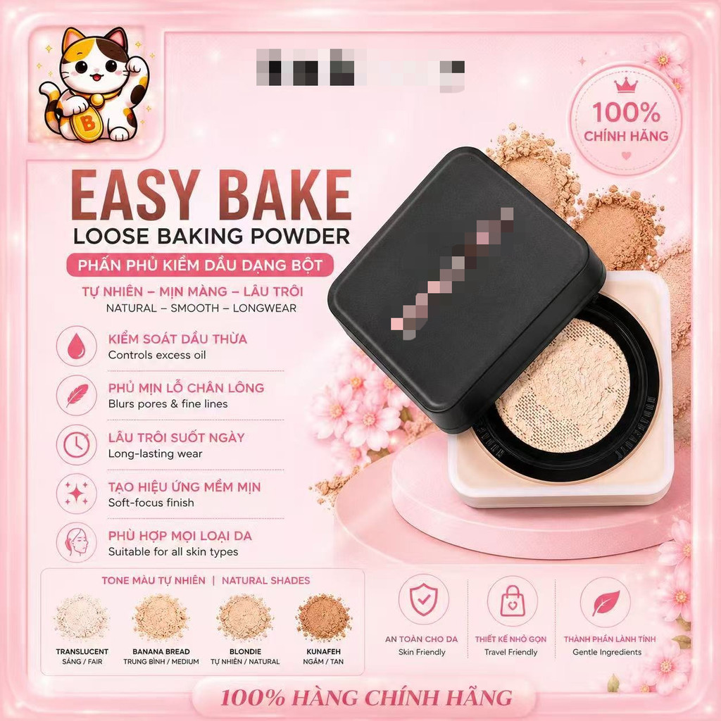 Phấn phủ bột ℍ𝕌𝔻𝔸 𝔹𝔼𝔸𝕌𝕋𝕐 𝐄𝐚𝐬𝐲 𝐁𝐚𝐤𝐞 20𝐠 (𝐂𝐡𝐞𝐫𝐫𝐲 𝐁𝐥𝐨𝐬𝐬𝐨𝐦 𝐂𝐚𝐤𝐞) Fullbox / Fullsize Chính Hãng