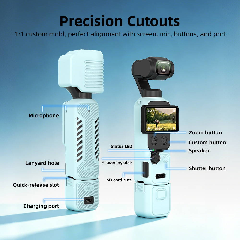 Thích hợp cho vỏ ống kính silicon DJI OSMO POCKET4, Pocket4 màn hình tấm chắn đèn bảo vệ phụ kiện