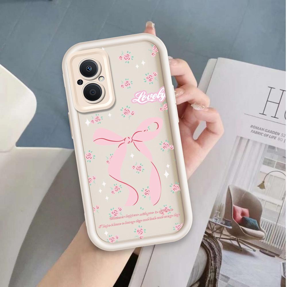Ốp Lưng Cho OPPO Reno 7Z 8Z 5G Hoạt Hình Silicon Mềm Ốp lưng TPU Bướm Nơ Ins Phong Cách Mắt Thiên Thần Ốp Lưng Chống Sốc