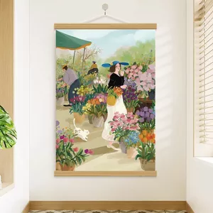 Cô Gái Mùa Xuân Phòng Khách Phòng Ngủ Tranh Hoa Tulip Anh Đào Chữa Bệnh Lối Vào Phòng Nghiên Cứu Tranh Trang Trí Đơn Giản 5.28