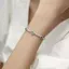 FANCIME "Square Sparkle" Vòng tay Tennis bạc Peridot tháng 8