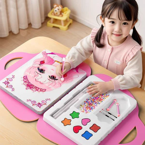 Bộ đồ chơi túi đựng mỹ phẩm công chúa trẻ em bé gái Nhãn dán thủ công Sách quà tặng sinh nhật Quà tặng trẻ em bé gái 260529