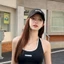 Mũ bóng chày PYCOU, Mũ lưỡi vịt thêu chữ có thể điều chỉnh, Mũ chống nắng màu trơn thoáng khí thời trang dành cho nữ