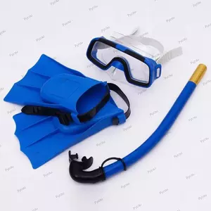 Kính bơi PYCOU, Bộ lặn trẻ em chống sương mù dễ sử dụng, Bộ vây ống thở có thể điều chỉnh bằng nhựa PVC cho trẻ em bé trai bé gái