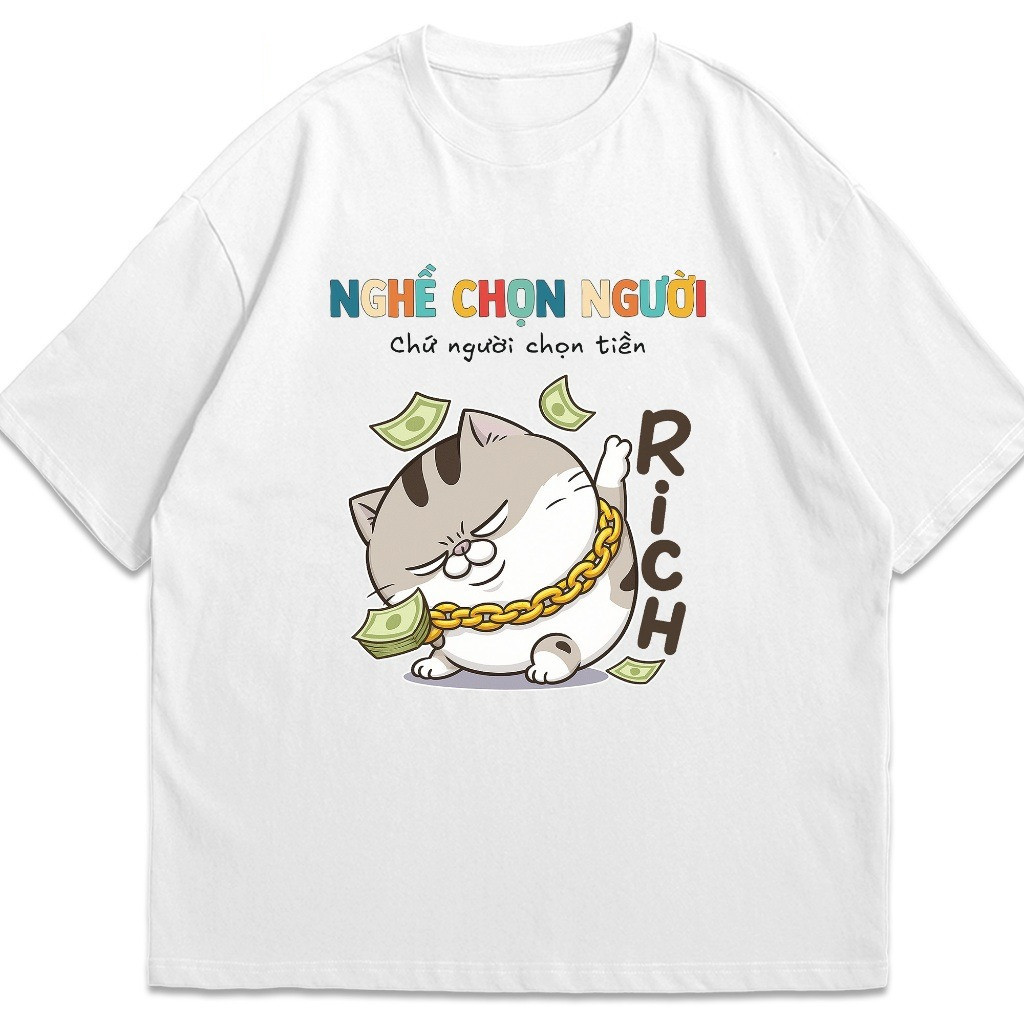 （Giao hàng 24h）Angela. Áo Thun In Chữ Hài Hước Nghề Chọn Người Meow - Áo Văn Phòng Công Sở Hài Hước